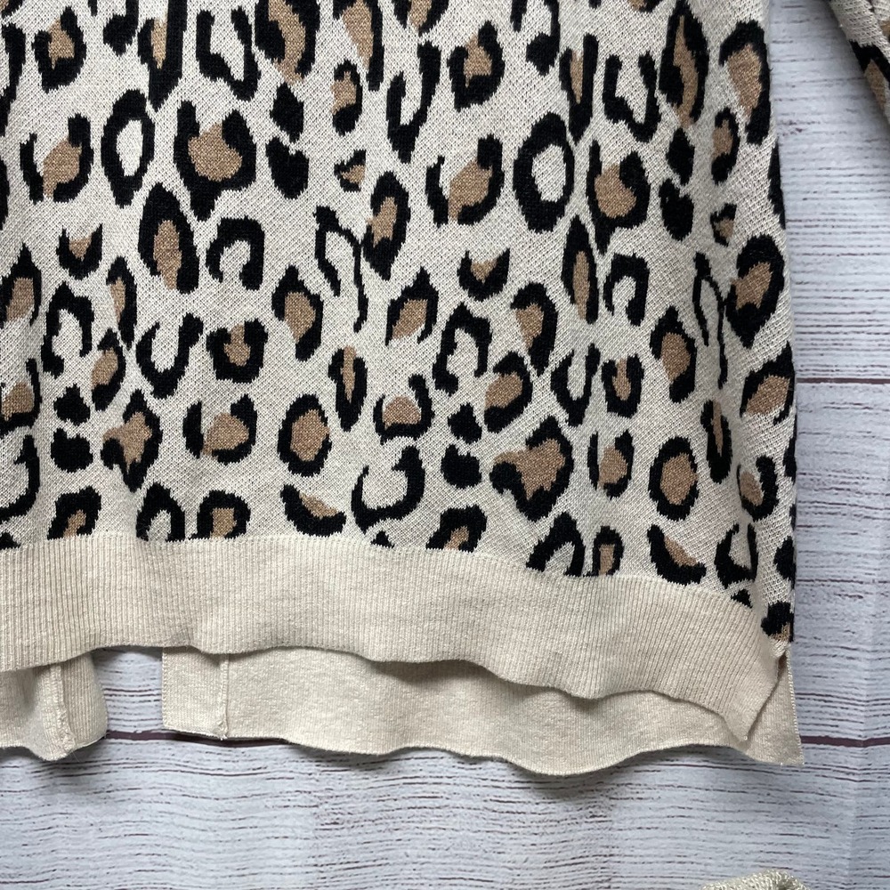 Croft & Barrow Open Front Leopard Print Knit Card… - image 7